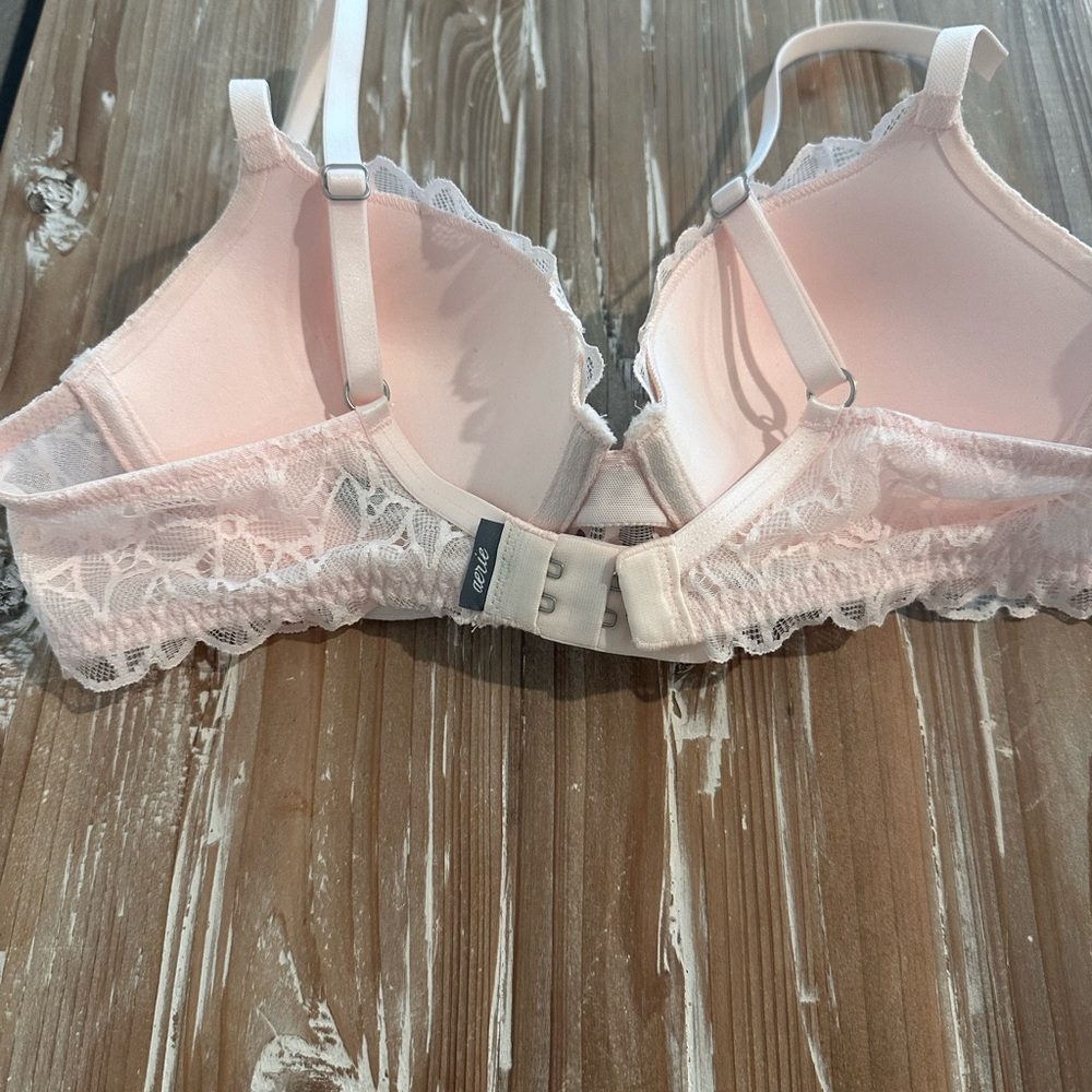 Aerie Soft Pink Lightly Lined Lace Scalloped Bra (Size 34B) - Picture 3 of 9